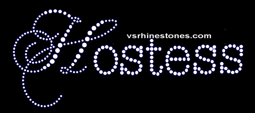Hostess - Cursive Capital Rhinestone Transfer